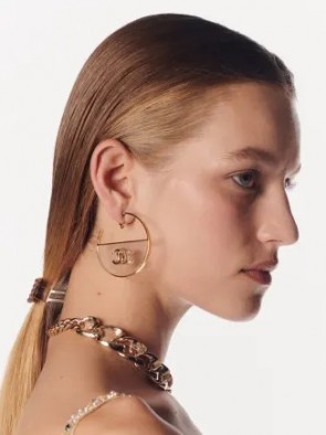 Chanel Hoop Earrings Metal & Resin