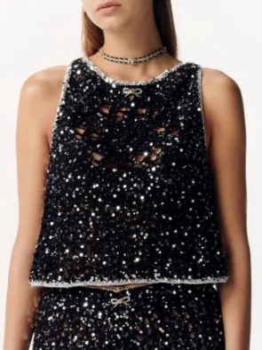 Chanel Top In Glittered Cotton