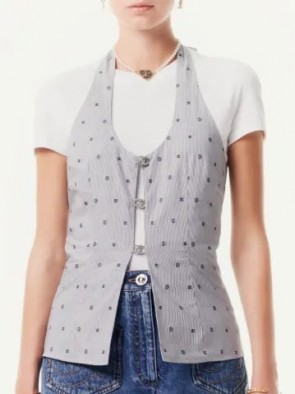 Lady's Chanel Top White, Blue & Black