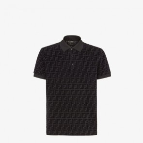 Men's Fendi Black Jersey Polo Shirt