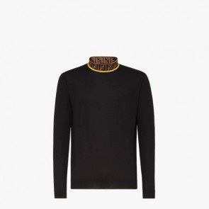 Men's Fendi Black Wool Sweater FF motif