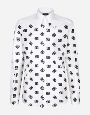 Men's Dolce Gabbana Martini-Fit Shirt With Dg Logo Print