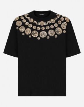 Men's Dolce Gabbana Coin Print Cotton T-Shirt
