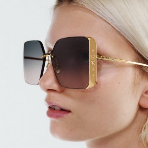 Lady's LV Moon Metal Square Sunglasses