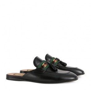 Women's Gucci slipper with tassels Interlocking G