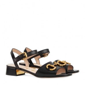 Women's Gucci open toed sandal with Horsebit 655413BKO001000