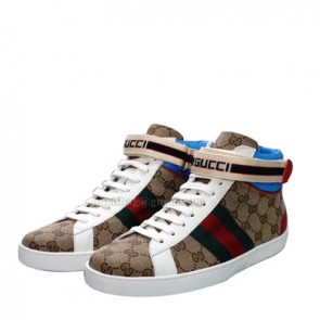 Mens stripe GG canvas Ace high top sneaker 589655 0FIWL 5087