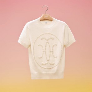 Lady's Hermes "H Lift" Short-Sleeve Sweater