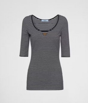 Lady's Prada Striped Jersey Top