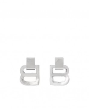 Balenciaga Crash M Earrings In Silver Brass