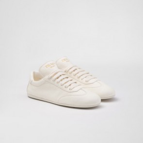 Lady's Prada Sleek And Refined Leather Sneakers