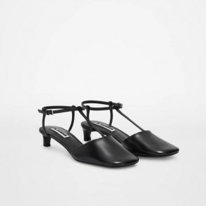 Lady's Jil Sander High Sandals Leather Heeled Sandals 