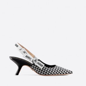 Women j'adior wool houndstooth slingback pump
