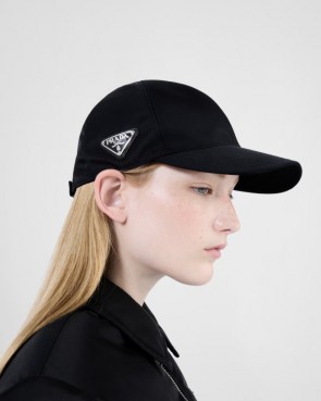 Lady's Prada Re-Nylon Baseball Cap Black