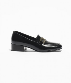Lady's Chanel Moccasins Crumpled Shiny Lambskin
