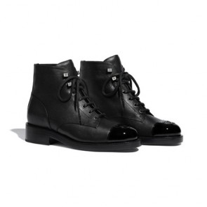 Chanel lace ups shoes iridescent calfskin patent calfskin short boots G34954 Y54176 94305 for women