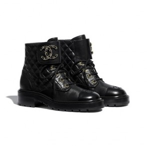 Chanel lace ups shoes lambskin calfskin boots G36424 X51906 C0204