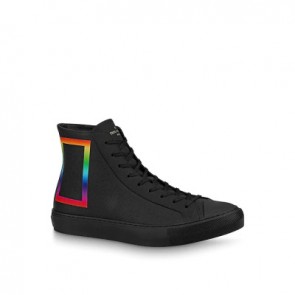 Mens tattoo sneaker boot Taiga black leather 1A5QD2