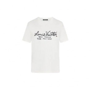 Men's LV Signature Print & Embroidery T shirt 1A7XNG