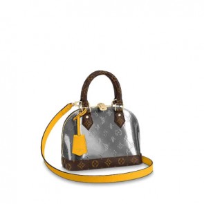 Women's alma bb monogram vernis Metallic Grey handbags