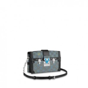Women trunk clutch electric blue Monogram bag