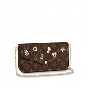 Women pochette felicie monogram bag with love lock