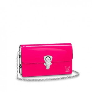 Women cherrywood chain wallet patent leather bags