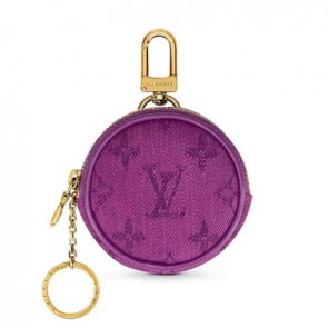 Mens monogram denim bag charm key holder