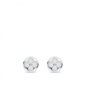 Women diamond blossom sun ear stud silver Q96500