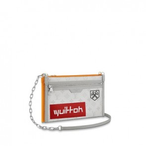 Mens double flat messenger Blanc