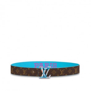 LV PYRAMIDE PARIS PRINT CITIES 40MM REVERSIBLE BELT