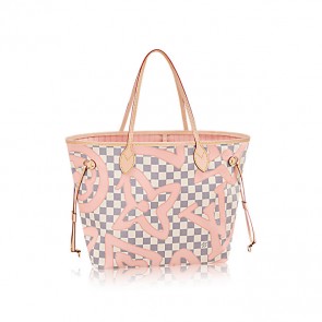 louis vuitton women neverfull mm damier azur surprising Monogram handbags N41050