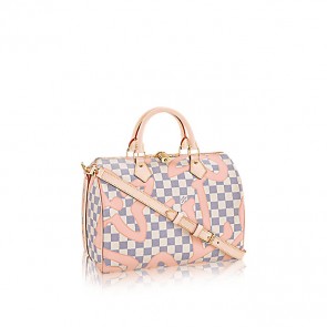 louisvuitton women speedy bandouliere 30 damier azur surprising Monogram handbags N41052
