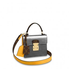 Women spring street handbag monogram vernis bags Bitume Métallisé