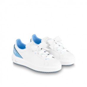 WOMEN LOUIS VUITTON BOWKNOT LEATHER LACE TIME OUT SNEAKERS SHOES