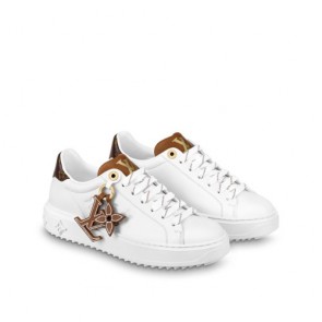 Lady's Louis Vuitton LV Monogram Flower Leather Charms Sneakers
