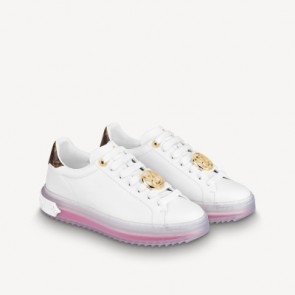 LV Time Out Sneaker Pink Blue Transparent Sole Shoes 1A8NFV