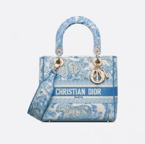 Dior blue ladydior d lite bag in medium handbag