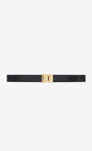 Saint Laurent Male Buckle Belt In Brushed Leather