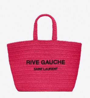 Saint Laurent Rive Gauche Supple In Raffia Crochet
