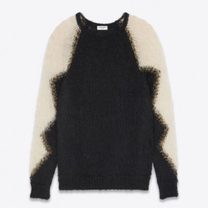 Lady's Saint Laurent Oversize Ribbed Trims Sweater