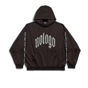 Balenciaga Nologo Hoodie Medium Fit In Black/Grey
