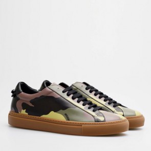 Mens low top sneakers in camouflage leather BM08219876