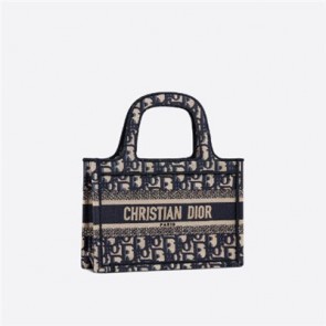 Women's mini dior book tote original dior oblique embroidered canvas bag