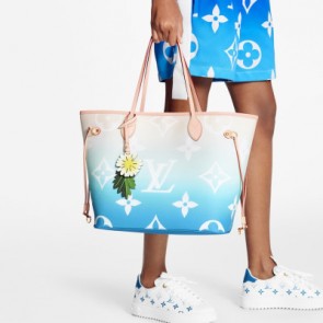 Colorful Neverfull MM Bag In Blue Mist Light Pink