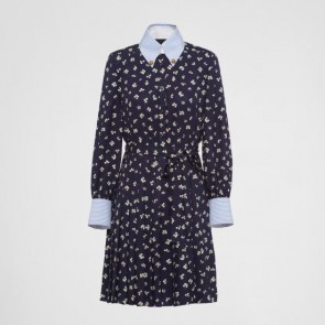 Lady's Prada Floral Print Mini-Dress