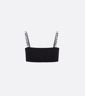Lady's Dior Bralette in Black Stretch Viscose