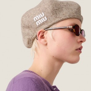 Lady's Miu Miu Chevron Wool Beret