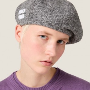 Lady's Miu Miu Chevron Wool Beret