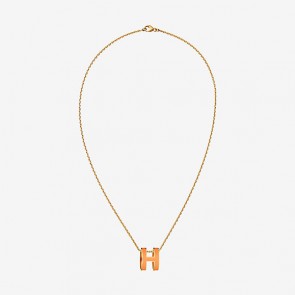 Women Pop H lacquered pendant necklace